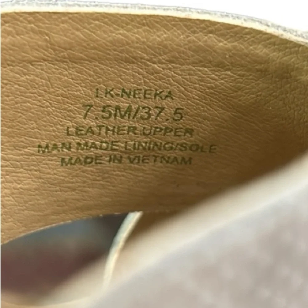 Lucky Brand Women's Neeka Wedge Espadrille Cork Tan Leather Slip On 7.5